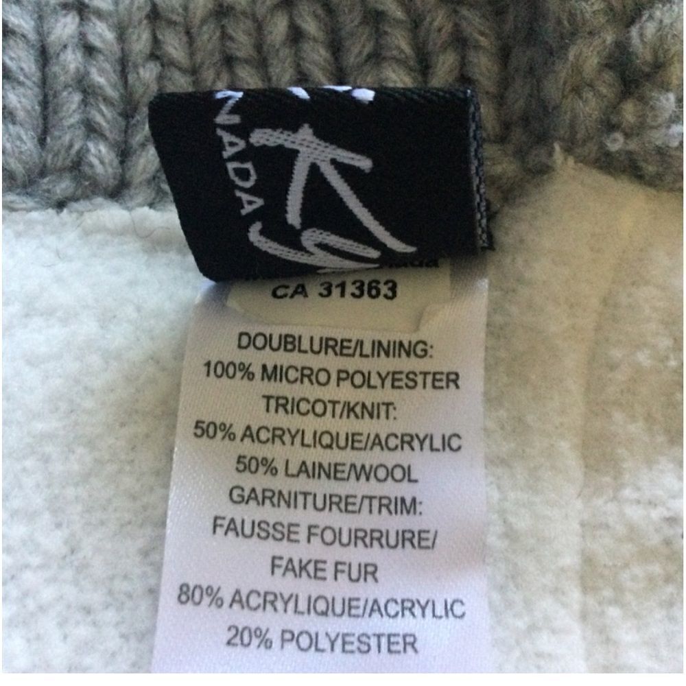 Kyi Kyi Women’s Wool Blend Knit Beanie With Faux Fur Pom Gray Nwt — image 5 of 8
